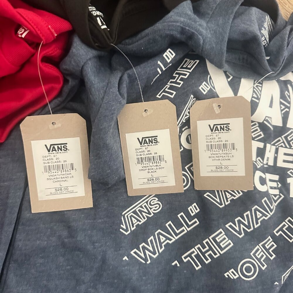 Lot of 3 Boys Vans Long Sleeve Shirts Size Large - Picture 3 of 3